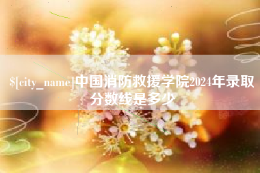 佛山中国消防救援学院2024年录取分数线是多少
