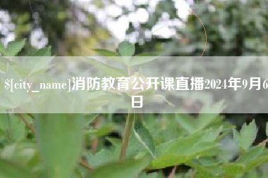 佛山消防教育公开课直播2024年9月6日