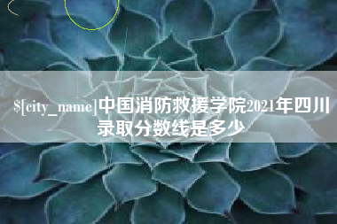 佛山中国消防救援学院2021年四川录取分数线是多少