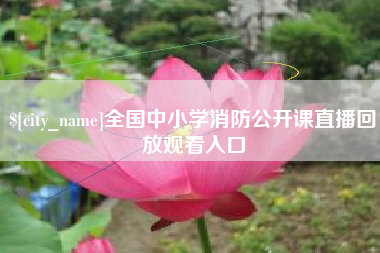佛山全国中小学消防公开课直播回放观看入口