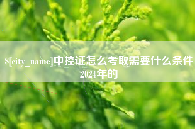 佛山中控证怎么考取需要什么条件2024年的