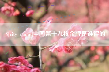 佛山中国第十九枚金牌是谁得的